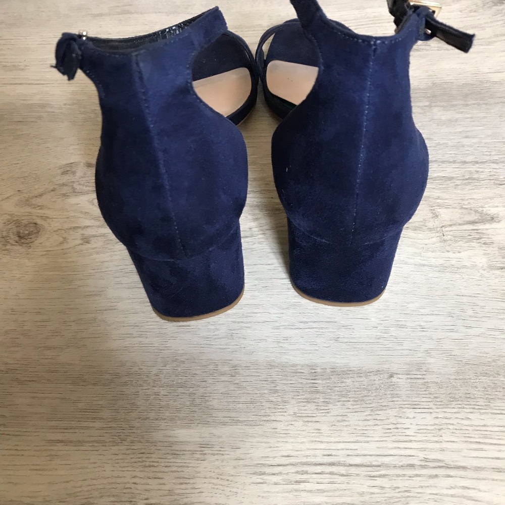 HOST PICK 🥰Aldo Navy Blue Suede Block Heel Sandal Villarosa Style Size 9 - Picture 6 of 7